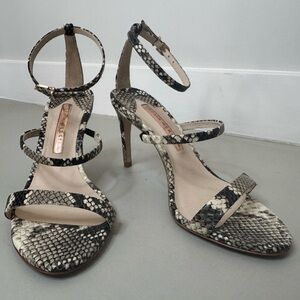 Sophia Webster Snakeskin Strappy Heels – Size 7.5, Ultra Chic Design